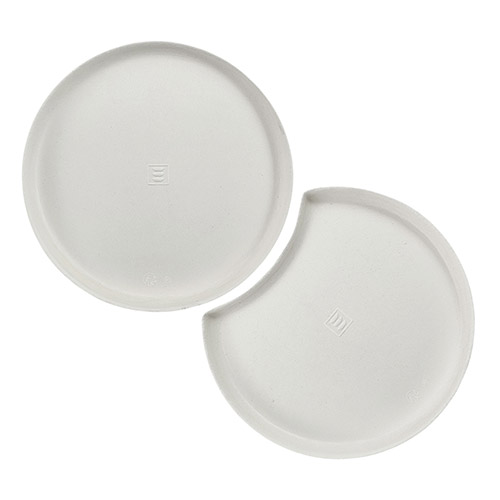 Teller Zuckerrohr "pure" rund Ø 12 cm · 1 cm weiss "Cella" : Set