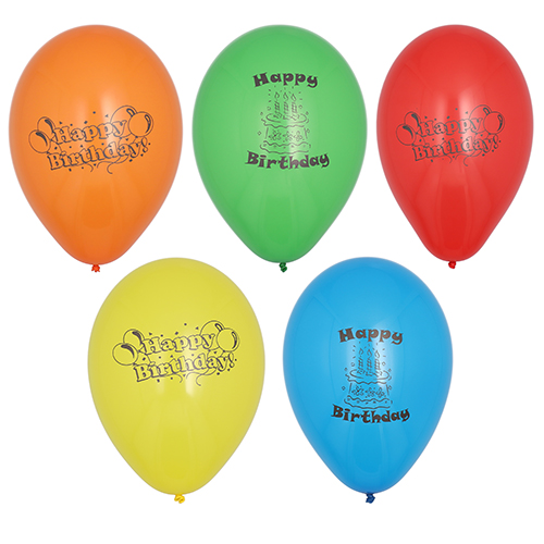 Luftballons Ø 22 cm farbig sortiert "Happy Birthday"