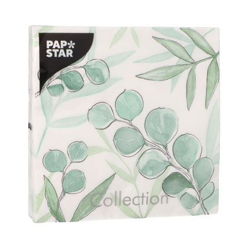 Servietten, 3-lagig 1/4-Falz 33 cm x 33 cm "Eucalyptus Twigs"