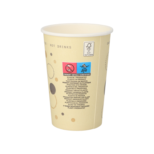 Trinkbecher, Pappe "To Go" 0,25 l Ø 8 cm · 11 cm "Coffee Rings"