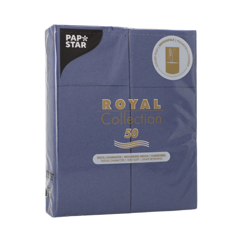 Servietten "ROYAL Collection" 40 cm x 30 cm dunkelblau mit Besteckfalz