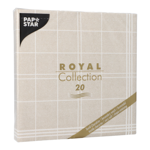 Servietten "ROYAL Collection" 1/4-Falz 40 cm x 40 cm sand "Kitchen Craft"