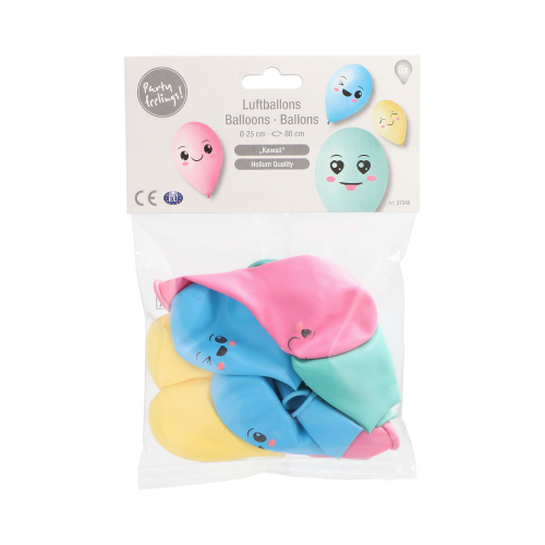 Luftballons Ø 25 cm farbig sortiert "Kawaii"
