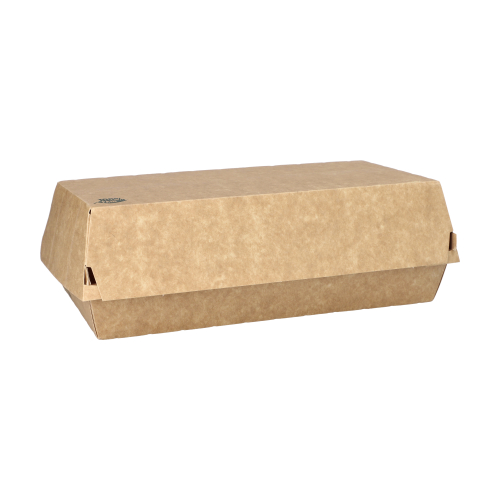 Baguetteboxen, Pappe "pure" 7,5 cm x 10,7 cm x 22 cm braun "100% Fair" groß
