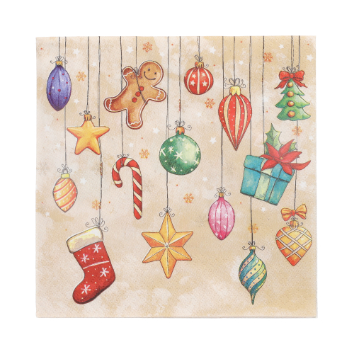 Servietten, 3-lagig 1/4-Falz 33 cm x 33 cm "X-Mas Decoration"