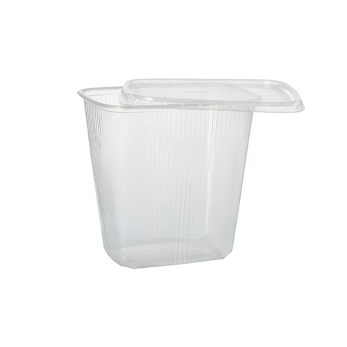 Verpackungsbecher, PP eckig 500 ml 10,1 cm x 8,1 cm x 10,8 cm transparent