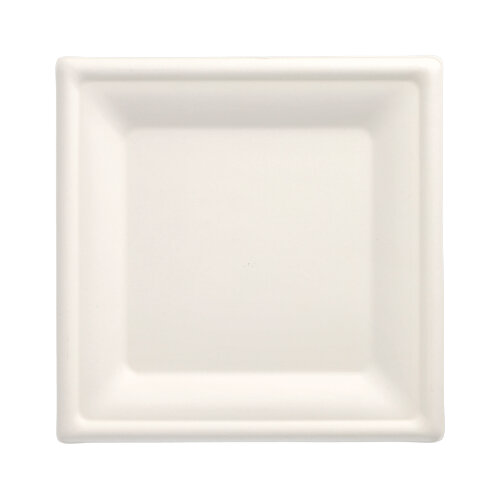 Teller, Zuckerrohr "pure" eckig 20 cm x 20 cm weiss