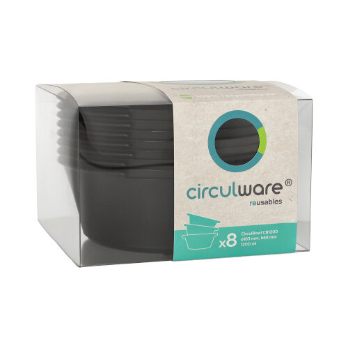 "Circulware by Haval" Mehrweg-Schalen Mix & Match rund 1200 ml Ø 18,3 cm · 6,9 cm schwarz