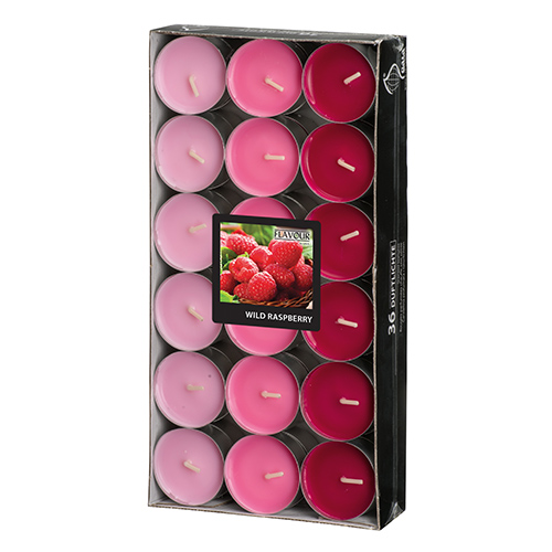 "GALA" Duftlichte Ø 38 mm · 17 mm weinrot - Wild Raspberry "Ton in Ton"
