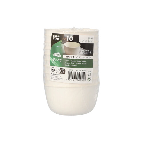 Schalen Zuckerrohr "pure" 120 ml Ø 7,2 cm · 4 cm weiss "Cella"