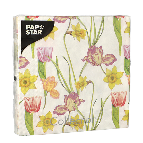 Servietten, 3-lagig 1/4-Falz 33 cm x 33 cm "Varblommor"