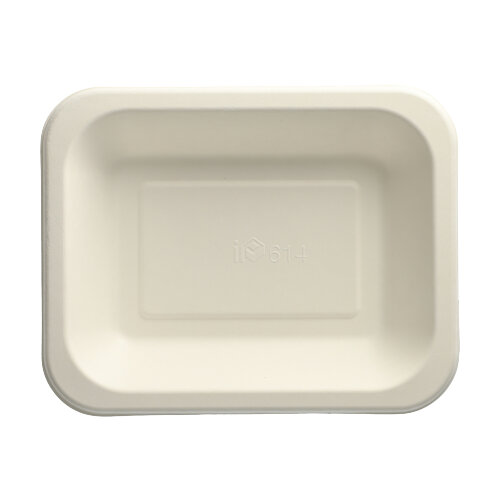 Siegelschalen Zuckerrohr 900 ml 4,2 cm x 18,5 cm x 23,5 cm weiss