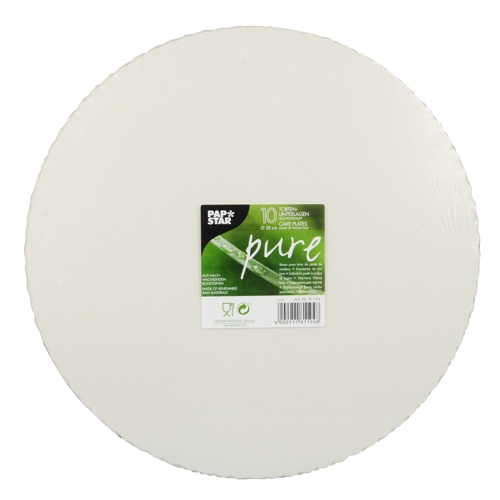 Tortenunterlagen, Pappe "pure" rund Ø 28 cm weiss mit gezacktem Rand