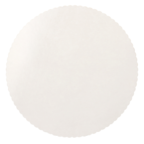 Tortenunterlagen, Pappe rund Ø 28 cm weiss beschichtet, mit gezacktem Rand