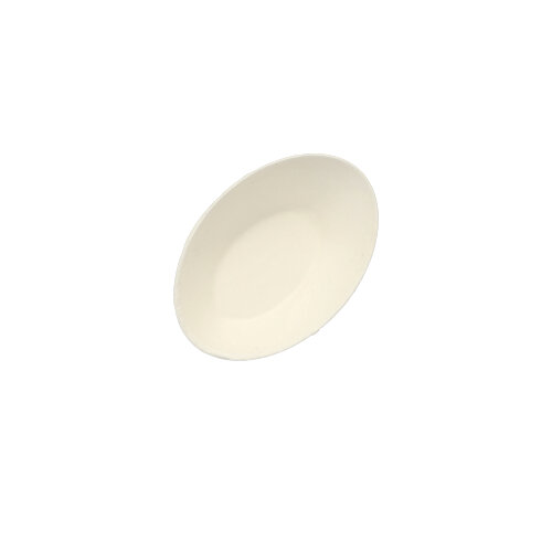 Fingerfood - Schalen, Zuckerrohr "pure" 20 ml 2,7 cm x 5 cm x 8 cm weiss "Egg"