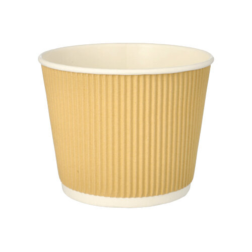 Suppenbecher, Pappe 998 ml Ø 13,5 cm · 10,8 cm braun/weiss Ripple Wall