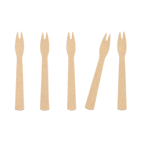 Pommes-Frites-Gabeln, Papier "pure" 8,5 cm braun