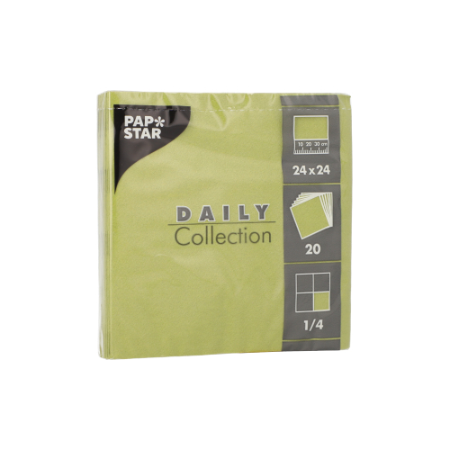 Servietten "DAILY Collection" 1/4-Falz 24 cm x 24 cm olivgrün Servietten "DAILY Collection" 1/4-Falz 24 cm x 24 cm olivgrün
