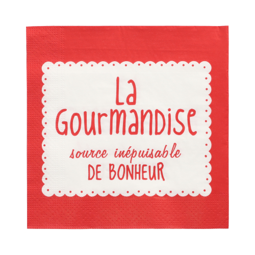 Servietten, 3-lagig 1/4-Falz 33 cm x 33 cm rot "La Gourmandise"