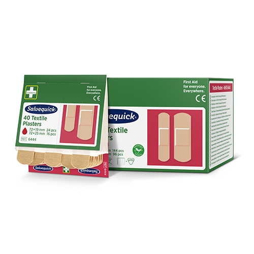 Set "Cederroth" Salvequick Textile Pflaster (40 Stück) braun , Refill