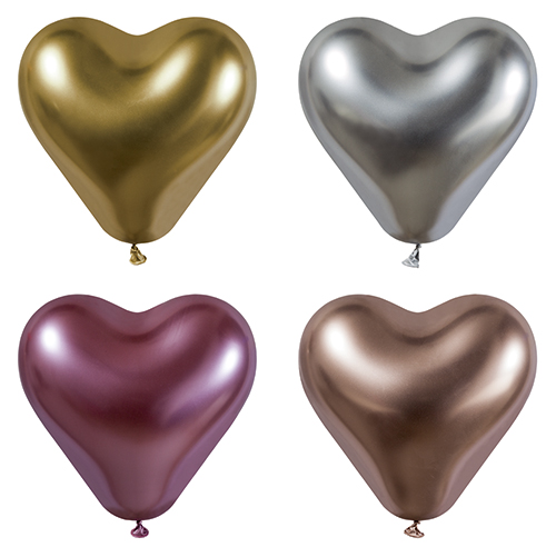 Luftballons Ø 28 cm farbig sortiert "Glossy Heart" large