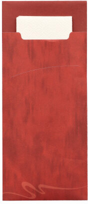 Bestecktaschen 20 cm x 8,5 cm bordeaux inkl. weißer Serviette