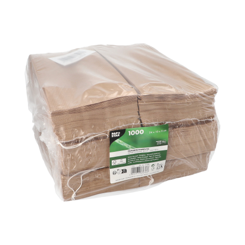 Papierfaltenbeutel gefädelt Kraftpapier 24 cm x 10 cm x 5 cm braun Füllinhalt 0,75 kg