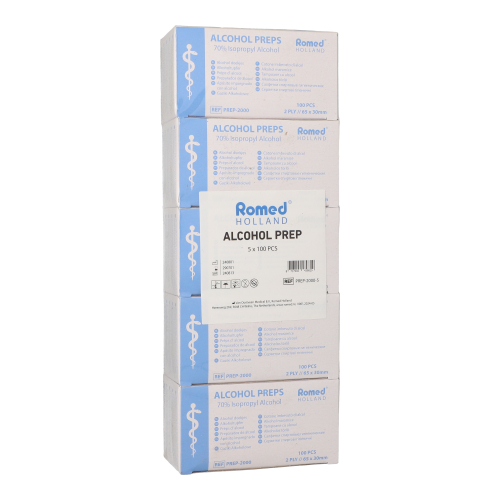 "Romed" Alkoholtupfer 65 mm x 30 mm weiss (5 x 100)
