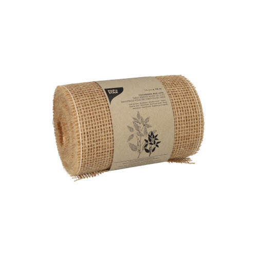 Dekoband Jute 10 m x 15 cm natur auf Rolle