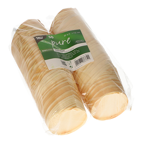 Snackbecher, Holz "pure" Ø 6,5 cm · 7,2 cm