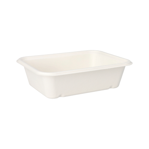 Schalen, Zuckerrohr "pure" ungeteilt 5,6 cm x 15,3 cm x 20,3 cm weiss