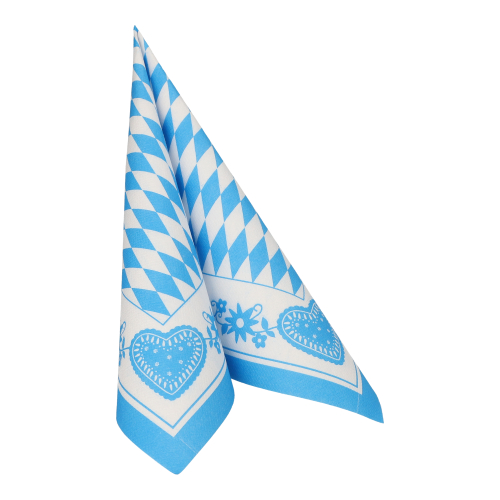Servietten 1/4-Falz 40 cm x 40 cm "Bayrisch Blau"