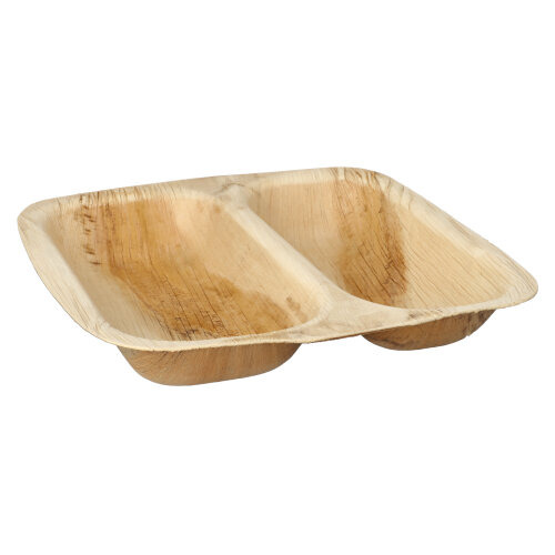 Siegelschalen Palmblatt "pure" eckig 700 ml 4 cm x 25 cm x 26 cm 2-geteilt