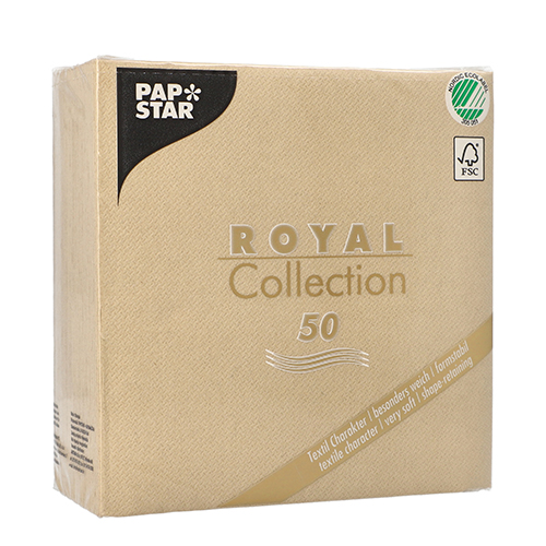 Servietten "ROYAL Collection" 1/4-Falz 33 cm x 33 cm sand