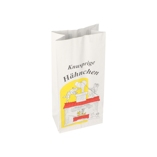 Hähnchenbeutel, Papier mit Alu-Einlage 24 cm x 10,5 cm x 6 cm "Max & Moritz" 1/2
