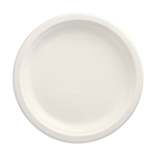 Teller, Zuckerrohr "pure" ungeteilt Ø 23 cm · 2 cm weiss