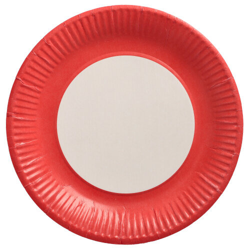 Teller, Pappe rund Ø 23 cm rot