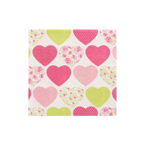 Servietten, 3-lagig 1/4-Falz 25 cm x 25 cm "Sweetheart"