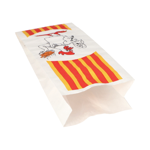 Hähnchenbeutel, Papier mit HDPE-Einlage 24 cm x 10,5 cm x 5,5 cm "Grillhähnchen" 1/2