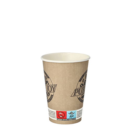 Automatenbecher, Pappe 0,18 l Ø 7 cm · 9,2 cm taupe "Pure Joy"