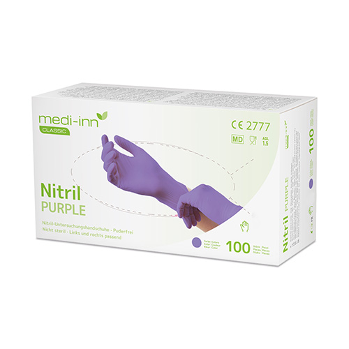 "Medi-Inn Classic" Handschuhe, Nitril puderfrei lila "Nitril Purple" Größe: XS