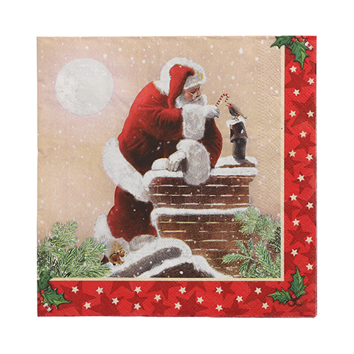 Servietten, 3-lagig 1/4-Falz 33 cm x 33 cm "Dans la Cheminee" Servietten, 3-lagig 1/4-Falz 33 cm x 33 cm "Dans la Cheminee"