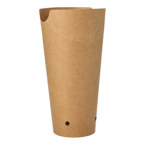 Pommes-Frites-Schütte, Pappe rund Ø 6 cm · 17,7 cm braun groß