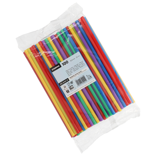 Mehrweg-Shake-Halme PP Ø 8 mm · 25 cm farbig sortiert