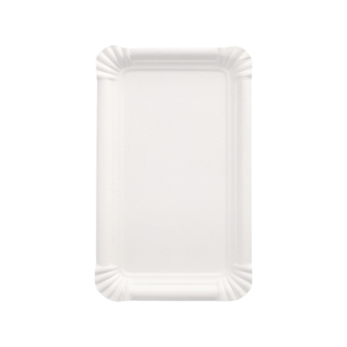 Teller, Pappe "pure" eckig 11 cm x 17,5 cm weiss