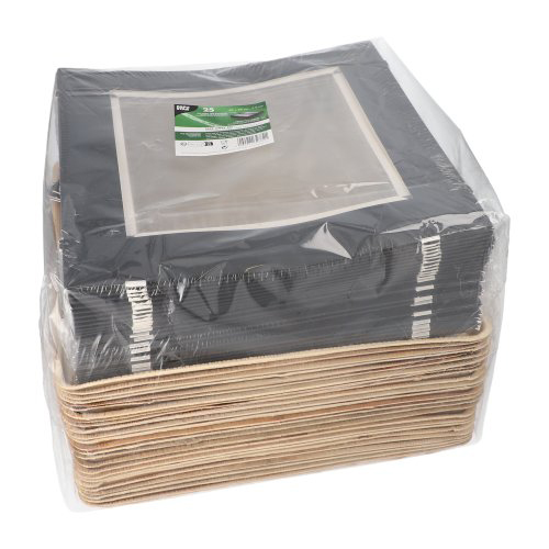Tabletts, Palmblatt eckig 5 cm x 29 cm x 29 cm mit separatem Deckel und Banderole