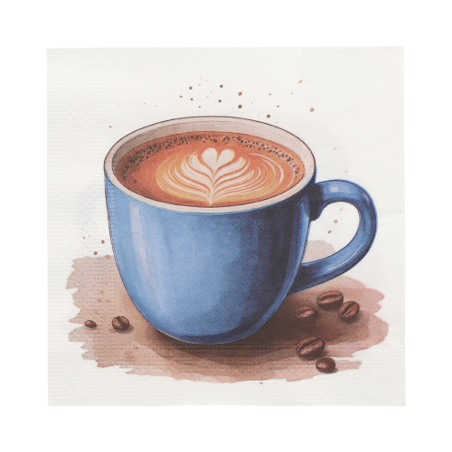 Servietten, 3-lagig 1/4-Falz 33 cm x 33 cm "Cup of Coffee"