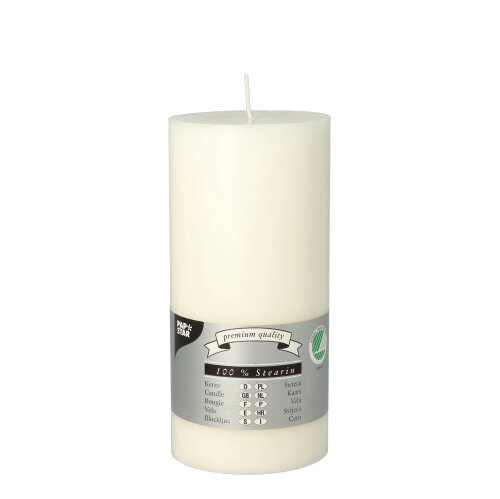 Stumpenkerze Ø 70 mm · 150 mm weiss aus 100% Stearin, durchgefärbt