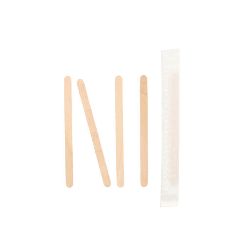 Rührstäbchen, Holz "pure" 9 cm x 6 mm einzeln gehüllt