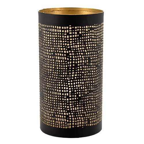 Kerzenhalter Ø 8 cm · 15 cm schwarz/gold "Ibiza"